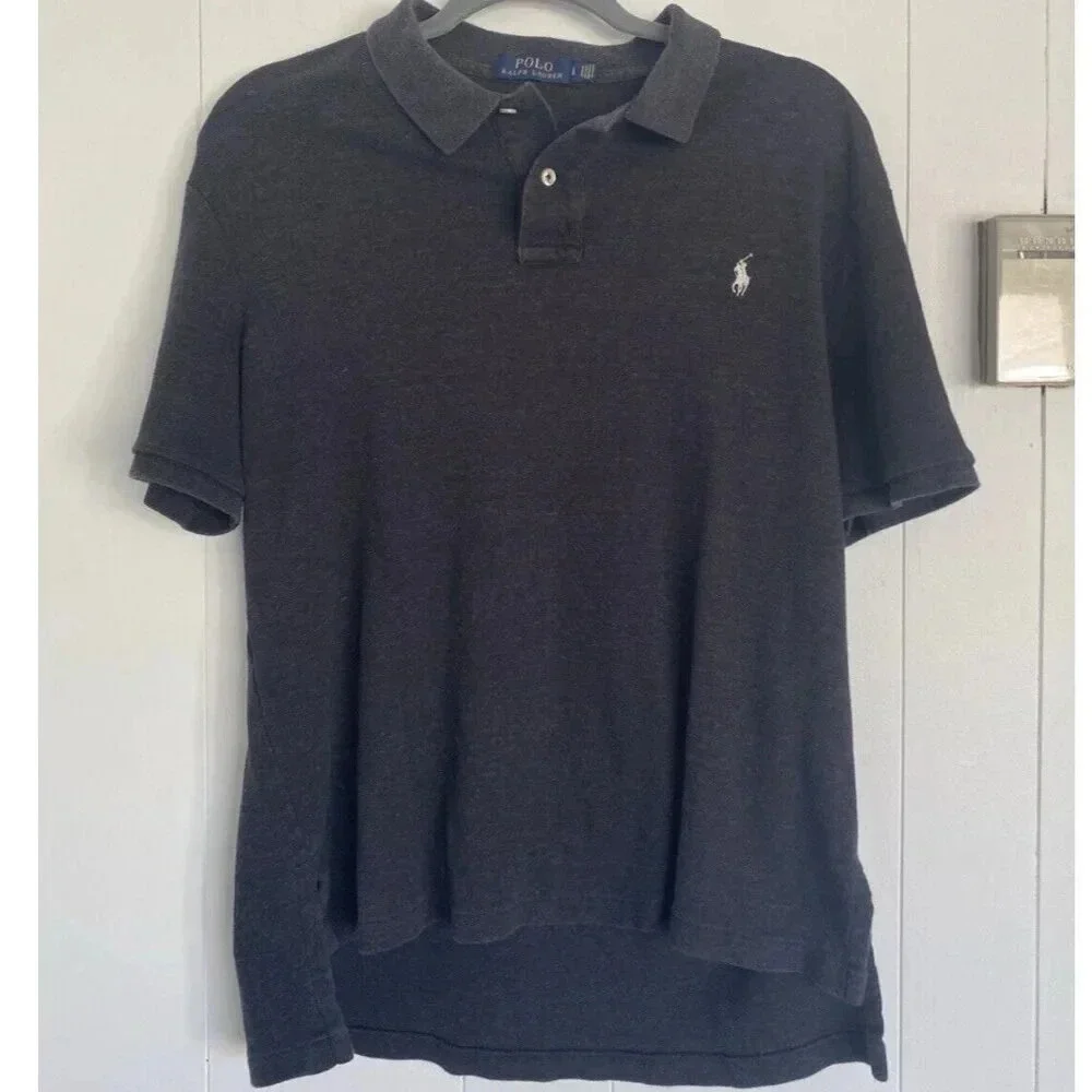 Polo Ralph Lauren Men's Polo Shirt Size Large Dark Gray Cotton